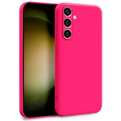 Abbildung von MyGadget Silikon Hülle kompatibel mit Samsung Galaxy S23 FE Zweilagige Handyhülle Kameraschutz Cover Innenfutter &amp; außen Pink