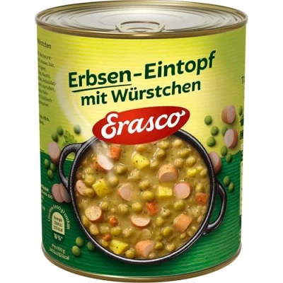 Abbildung von Erasco Erbsen Eintopf mit Würstchen , 1er Pack (1 x 800 g Dose)
