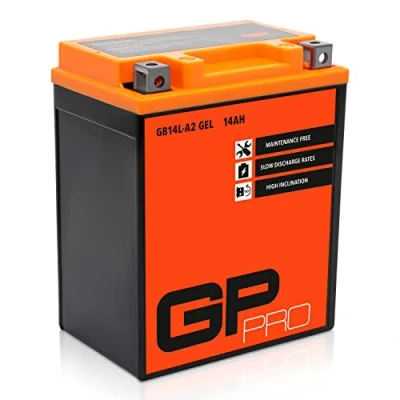 Abbildung von GP PRO GB14L A2 12V 14Ah GEL Batterie (Kompatibel mit YB14L / 51411) (Wartungsfrei &amp; Versiegelt) Akkumulator Motorrad Motorradbatterie