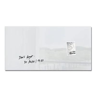 Abbildung von SIGEL GL146 Premium Glas Whiteboard 91x46 cm super weiß hochglänzend, SGS geprüft, einfache Montage, incl. 3 starke Magnete, Magnettafel für Büro &amp; Schule, Artverum