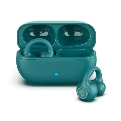 Abbildung von JLab Flex Open Ear Kopfhörer Earbuds, Manschetten Design Clip On Kopfhörer, 21 Stunden Akkulaufzeit, Headphones Mit Bluetooth Multipoint, MEMS Mikrofon, App Anpassen Blaugrün