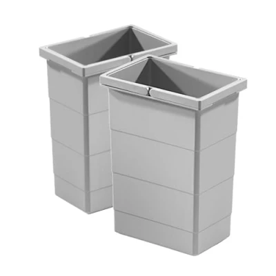 Abbildung von Hailo Biomülleimer 2 Inneneimer 1075959 hellgrau 8,5 Liter 226 x 156 295 mm