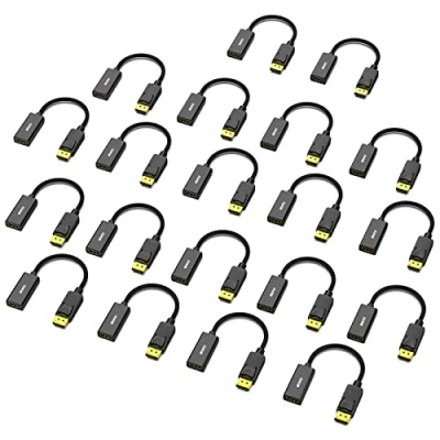 Abbildung von BENFEI 4K DisplayPort auf HDMI Adapter 20 Stück, Unidirektional DP Computor zu Monitor Verbindungs Kompatibel für Laptop PC TV Projektor