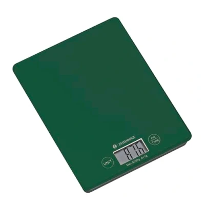 Abbildung von ZASSENHAUS Küchenwaage digital BALANCE/Digitalwaage mit max. 5kg in 1g Schritten/Hochwertige Haushaltswaage 2 Batterien inkl. / 16,5 x 21,5 cm/Deep forest