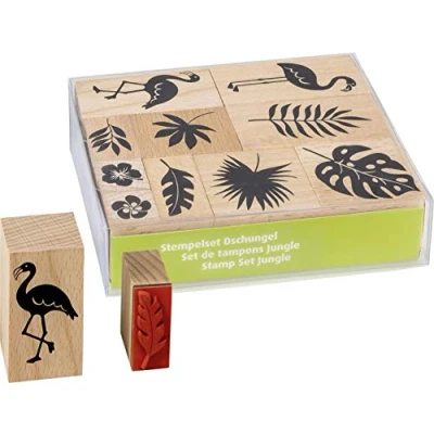 Abbildung von Heyda 204888684 Stempel Set (Dschungel) Setgröße 12 x 10 3 cm, Holz