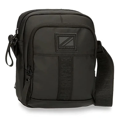 Abbildung von Pepe Jeans Hoxton Umhängetasche Medium Schwarz 17 x 22 8 cm Polyester und PU, Mehrfarbig (Mehrfarbig), Talla única, Mittlere