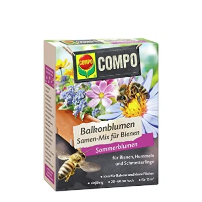 Abbildung von COMPO Balkonblumen Samen Mix für Bienen, Blumensamen, Blumenmischung, Sommerblumen, 100 g, 15 m²