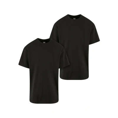 Abbildung von Urban Classics Heavy 2PACK Tshirt basic, Herren, Größe: Large, black