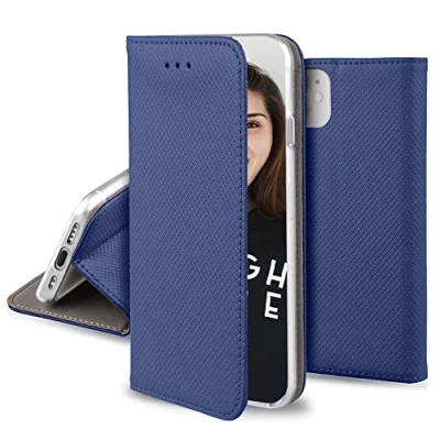 Abbildung von JAYM Schutzhülle Folio Blau kompatibel mit [Samsung Galaxy S24] Magnetverschluss Kino Funktion Standfunktion Kartenfach inklusive
