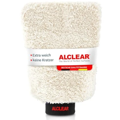 Abbildung von ALCLEAR 950013WH Ultraweicher Mikrofaser Auto Waschhandschuh, saugstark Mikrofasertuch (80% Polyester, 20% Nylon)
