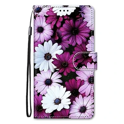 Abbildung von Nodigo EU für Samsung Galaxy A35 5G Hülle Leder Magnetisch Kickstand mit Kartenfach Tier Muster Motiv Lustig Design Book Flip Hüllen Handyhülle Tasche Case Gänseblümchen