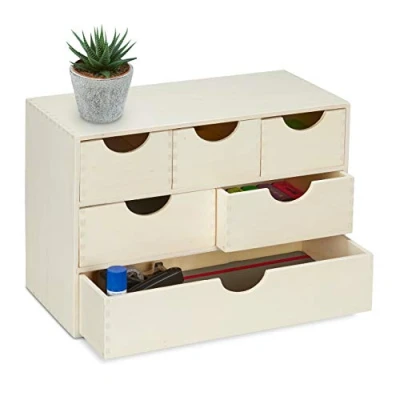 Abbildung von relaxdays Schubladenbox Holz