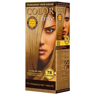 Abbildung von COLOR TIME Permanente Haarfarbe 78 Hellblond Angereichert mit Gelée Royale und Vitamin C Haarfärbung 100% Grauabdeckung 100 ml
