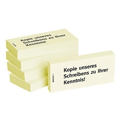 Abbildung von Bizstix Haftnotizen 75x35mm gelb &#039;Kopie unseres Schreibens zu Ihrer Ke