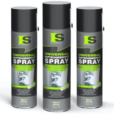 Abbildung von Spraytive 3 x 500 ml Universal Haftschmierfett Spray Schmierfett &amp; Kriechöl für Auto, Gelenke, Lager Scharniere hochviskoses Sprühfett, Seilfett Polfett, Korrosionsschutz Made in Germany