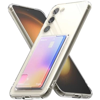 Abbildung von Ringke Fusion Card Kompatibel mit Samsung Galaxy S23 Plus 5G (2023) Hülle, Transparente Harte Rückseite Integriertem Slim Holder Wallet Cover für Clear