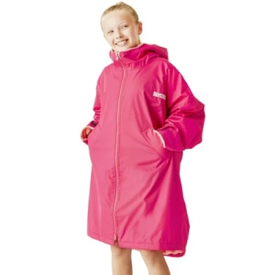Abbildung von Regatta Kinder Spirit Of Adventure Kapuzenmantel Wasserdicht Warm Trocknen Umkleiden Robe, Rosa Trank, 5 9 Years