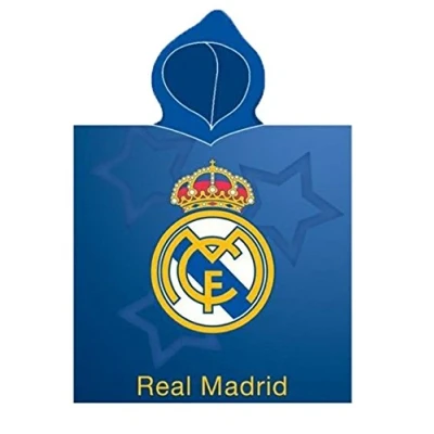 Abbildung von Real Madrid Poncho Badetuch mit Kapuze 100 Prozent Baumwolle