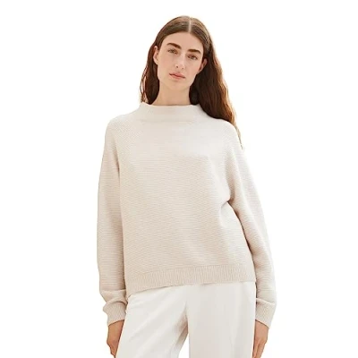 Abbildung von TOM Tailor COSY Raglan Strickpullover, Damen, Größe: XXL, Clouds grey melange