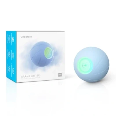 Abbildung von Cheerble Interaktives Hundespielzeug Ball, Wicked Ball Hund, Selbstbewegendes Beweglich mit 3 Interaktiven Modi, Selbstrollender Hunde Interaktiver LED Leuchten, Blau