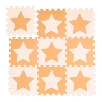 Abbildung von relaxdays Spielmatte Puzzlematte Sterne, Orange Gelb
