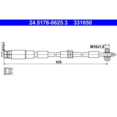 Abbildung von ATE 24.5176 0625.3 Bremsschläuche 635 M10x1