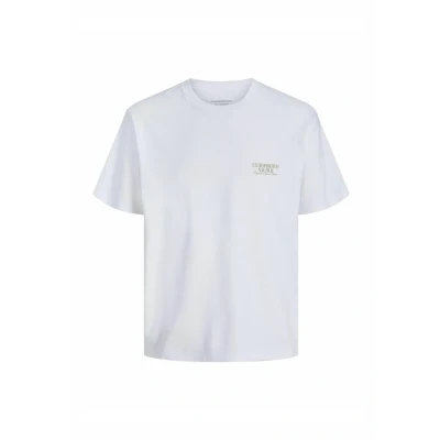 Abbildung von Jack &amp; Jones Rundhalsausschnitt Tshirt print, Herren, Größe: Small, Bright white