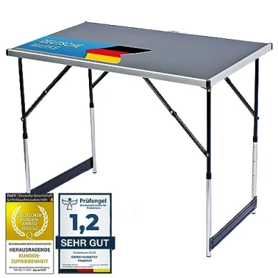 Abbildung von Goods+Gadgets Klapptisch Camping Tisch Mehrzwecktisch (Markttisch Tapeziertisch), Klappbarer Multifunktionstisch