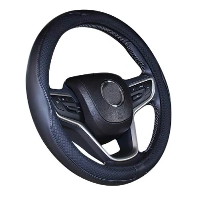 Abbildung von Istn Mikrofaser Leder Auto Lenkradbezug 15 Zoll (Schwarz)
