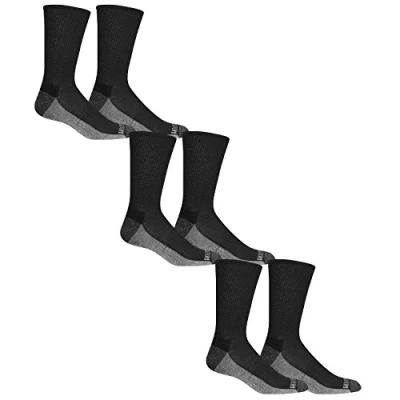 Abbildung von Fruit of the Loom Herren Essentielle 6 Paar Freizeitsocken mit Kissen und Fußgewölbeunterstützung6 x 100 200 cm Lässige Socke, Schwarz, 43 47 EU (6er Pack)
