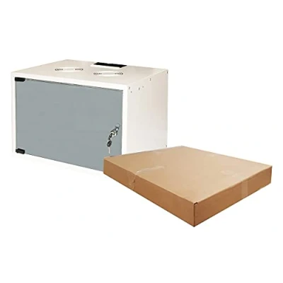 Abbildung von LINK LK1907U40E Schrank Rack 19 Zoll (39 cm) zerlegt 6 Wand Einheiten für Netze (H) 370 x (L) 540 (T) 400 mm Farbe Grau Glastür