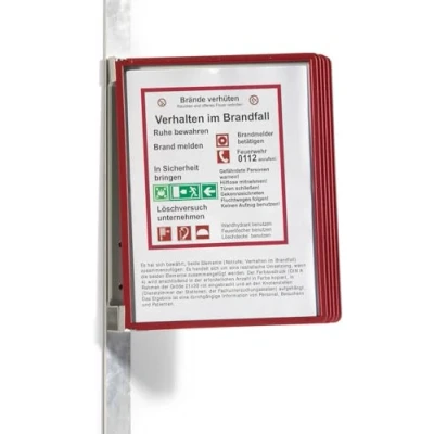 Abbildung von Durable Sichttafelwandhalter (Vario Magnet Wall 5, mit 5 Sichttafeln A4) rot, 591403