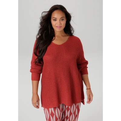 Abbildung von Aniston PLUS Strickpullover im dezenten Ajour Strickmuster NEUE KOLLEKTION