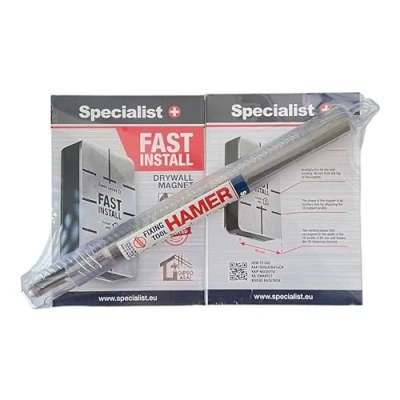 Abbildung von Specialist+ 2 Stück FAST INSTALL Gipsmagnet und HAMER Steckertreiber für die Installation von Metallrahmen im Trockenbau I Hilfsmittelset Befestigung des CD Trägerprofils Decken Wänden
