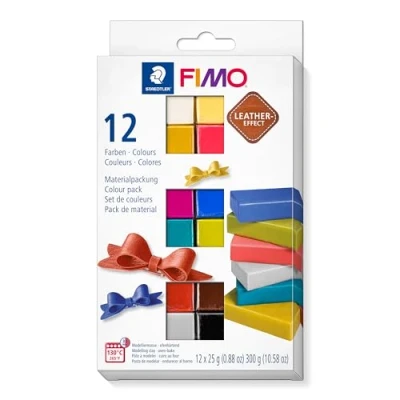 Abbildung von FIMO Modelliermasse Leder Effekt, 12 Halbblöcke