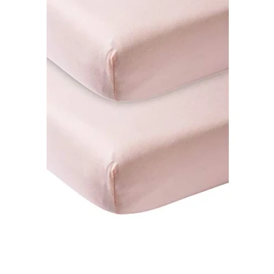 Abbildung von Meyco Baby Spannbettlaken Kinderbett Uni Light Pink 70x140cm 2er Pack