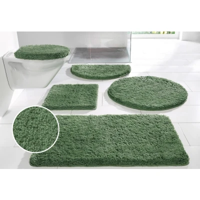 Abbildung von my home Badematte Sanremo, Höhe 30 mm, rutschhemmend beschichtet, fußbodenheizungsgeeignet, schnell trocknend, Polyester, halbrund, Badteppich, unifarben, rechteckig, rund &amp; als 3 tlg. Set erhältlich