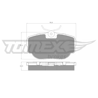 Abbildung von TOMEX brakes TX 15 59 Bremsbelagsatz Hinterachse LAND ROVER: Discovery 2, Range Rover 2