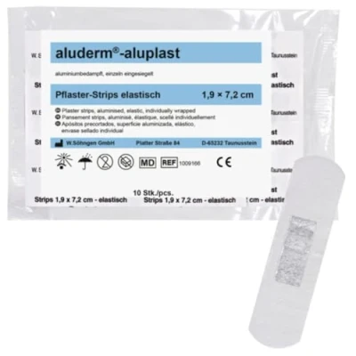 Abbildung von Söhngen aluderm Pflasterstrip aluplast 1009178 2,5x7,2cm elsatic 10 St