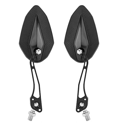 Abbildung von Keenso 1 Paar Universal Motorrad Rückspiegel Verstellbarer Aluminium Lenker Rückansicht Seitenspiegel Roller(Silber)