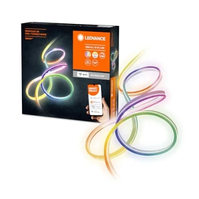 Abbildung von LEDVANCE Smarter LED Lichtschlauch mit WiFi Technologie für Außen, 5 Meter Länge, flexibel und biegsam, Lichtfarbe änderbar (2700 6500K), RGB Farben änderbar, Schutzart IP44, SMART+ NEON FLEX RGBW