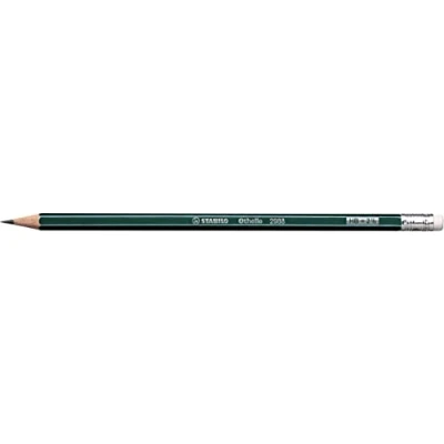 Abbildung von 12 x Stabilo Bleistift mit Radierer Othello HB grün Streifen