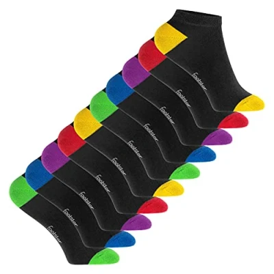 Abbildung von Footstar Kinder Baumwoll Sneaker Socken (10 Paar) mit abgesetzter Ferse und Spitze Funfarben 27 30