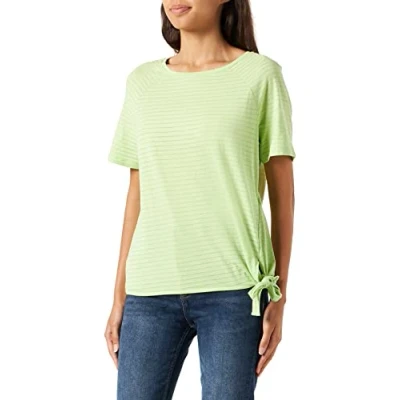 Abbildung von Gerry Weber Damen T Shirt mit Knotendetail Kurzarm, Raglanarm unifarben, gestreift Light Lime 34