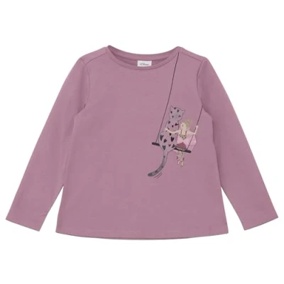 Abbildung von s.Oliver MIT Applikation Langarmshirt für Kinder, Größe: 116/122, Altrosa