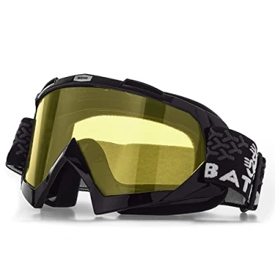 Abbildung von KINGBIKE Motocross Brille Mtb Dirt Bike ATV Crossbrille goggle Sicherheit Tactical Riding Motorradbrillen für Herren Damen Jugend Fit ÜBer (Schwarz Gelb, Erwachsene)