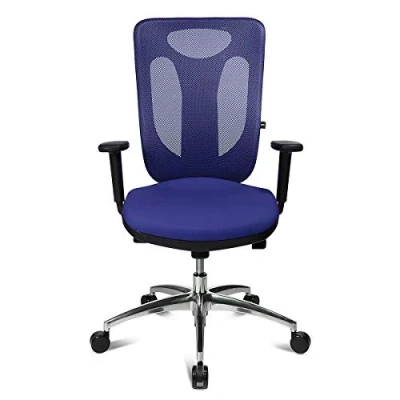 Abbildung von Topstar Sitness Net Pro 100, ergonomischer Bürostuhl, Schreibtischstuhl, Punktsynchronmechanik, inkl. höhenverstellbaren Armlehnen, Stoff, blau