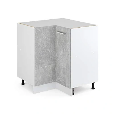 Abbildung von Vicco Eckunterschrank R Line, Beton/Weiß, 75.6 cm ohne Arbeitsplatte