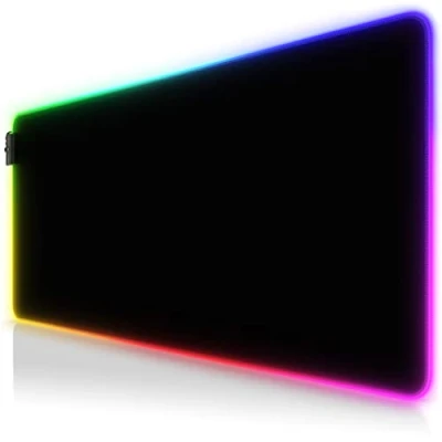Abbildung von CSL RGB Gaming Mauspad Schreibtischunterlage 900x400 mm Übergröße XXL Mousepad Multi Color 11 Beleuchtungs Modi 7 LED Farben Plus 4 Effektmodi abwaschbar schwarz