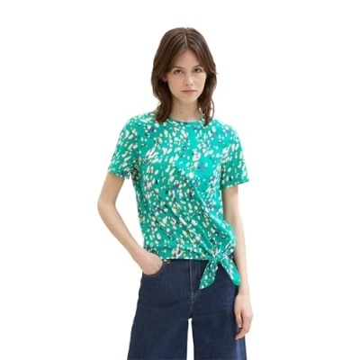 Abbildung von TOM Tailor Denim Tshirt print, Damen, Größe: XL, Abstract green dot print